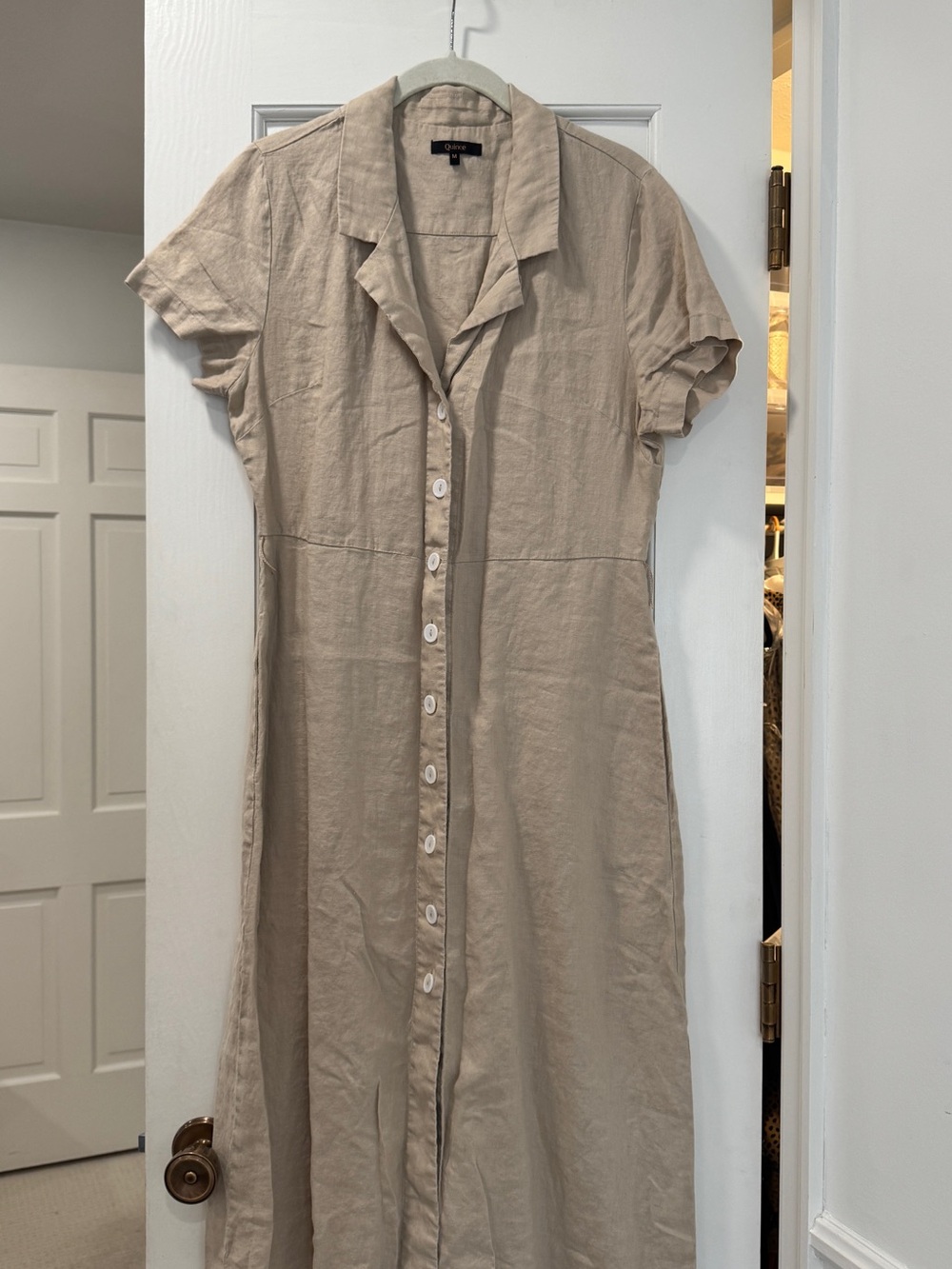 Quince 100% European Linen Button Front Dress